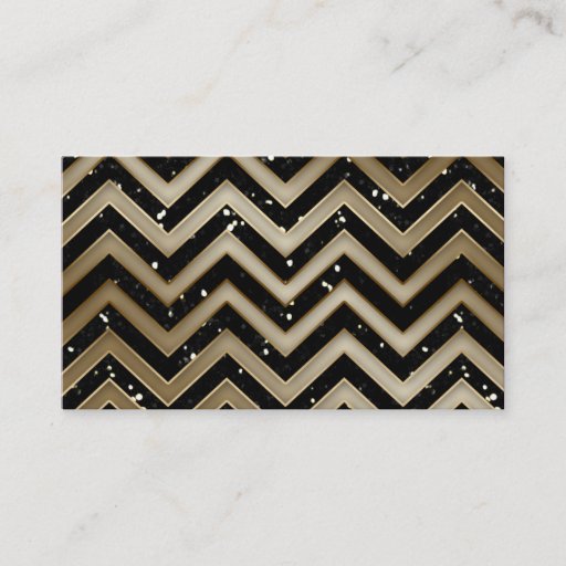 Customizable Jewelry Business Card Chevron Sparkle Gold Black