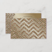 Jewelry Business Card Chevron Sparkle Gold White (Front/Back)