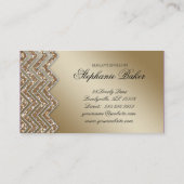 Jewelry Business Card Chevron Sparkle Gold White (Back)