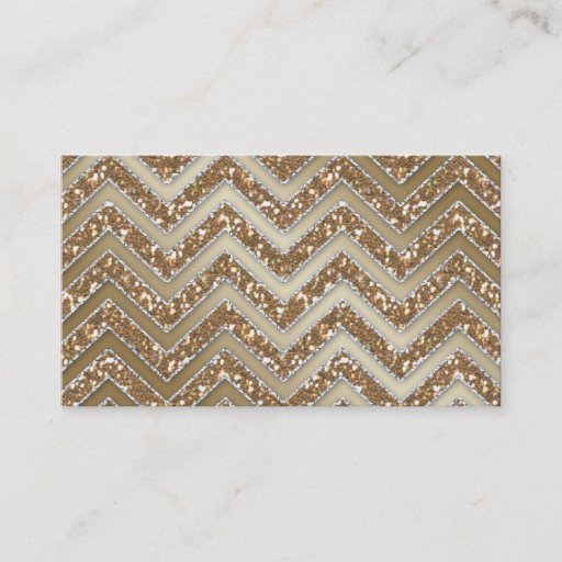 Customizable Jewelry Business Card Chevron Sparkle Gold White
