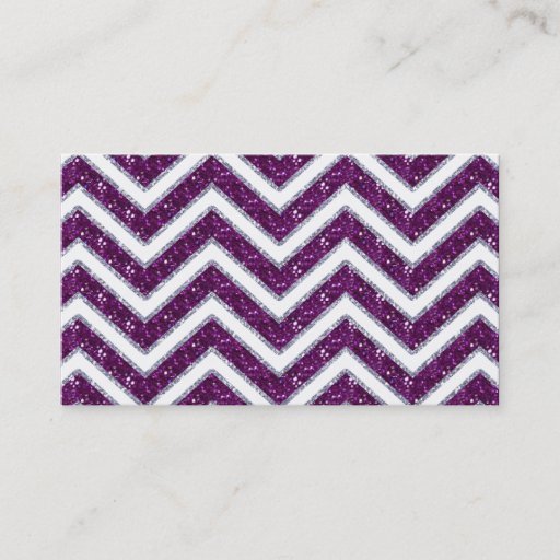 Customizable Jewelry Business Card Chevron Sparkle Purple White