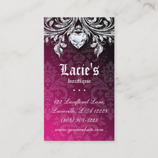 Customizable Jewelry Business Card Elegant Vintage Damask