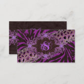 Jewelry Business Card Fashion Zebra Leopard Purple (Front/Back)
