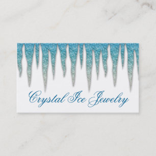 Jewelry Business Card Icicle Blue Silver