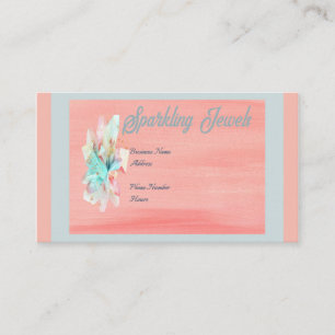 Jewelry Business Card in Peach & Turquoise