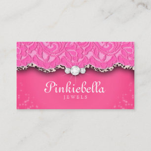 Jewelry Business Card Leopard Lace Pink