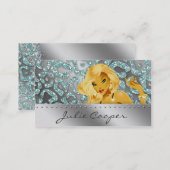 Jewelry Business Card Teal Blonde Leopard Tanning (Front/Back)