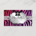Jewelry Business Card Zebra Red Pink Bow