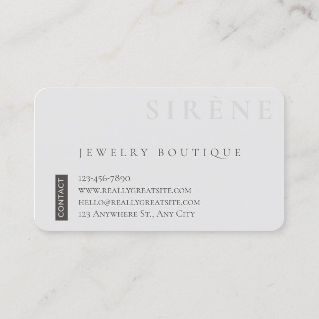 Jewelry Business Cards (Back)