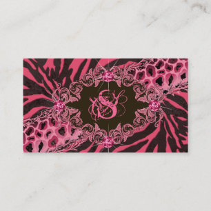Jewelry Business Cards Animal Zebra Leopard Pink