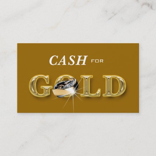 Customizable Jewelry Business Cards Cash for Gold Golden