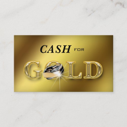 Jewelry Business Cards Cash for Gold Metallic