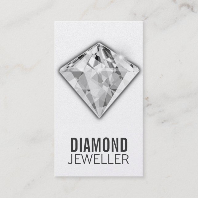 Jewelry Business Cards Diamond Platinum (Front)