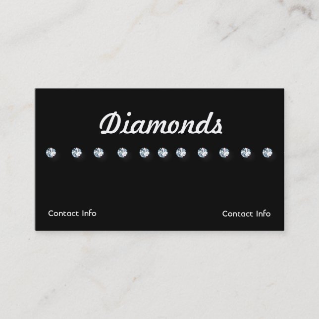 Jewelry Business Cards Diamonds (Front)