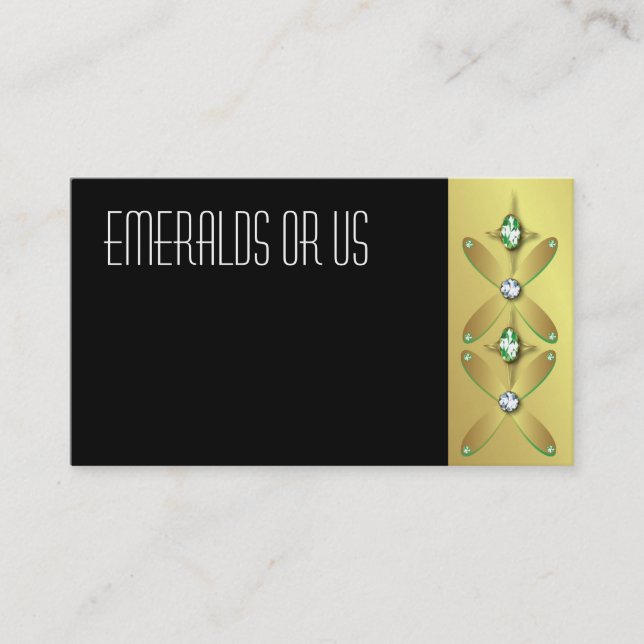 Jewelry Business Cards Emeralds (Front)