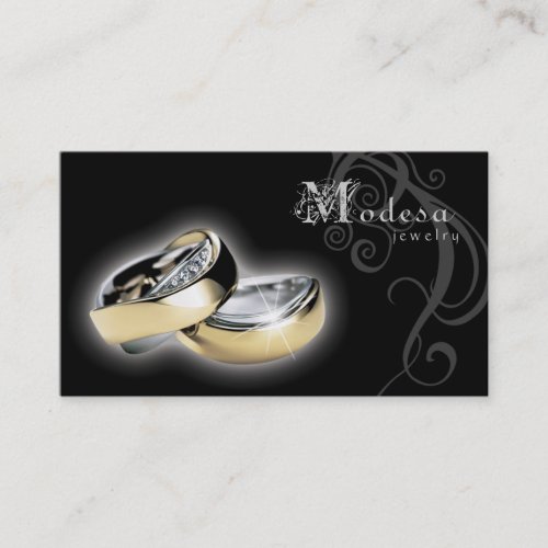 Jewelry Business Cards Engagement Rings Black