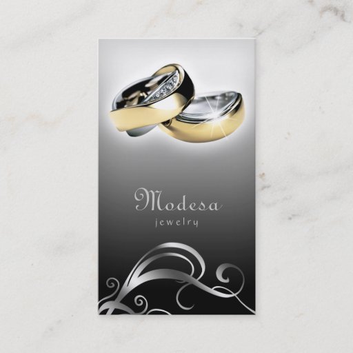 Customizable Jewelry Business Cards Engagement Rings Black G