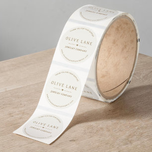 Jewelry Business Thank You Gold Neutral Classic Round Sticker