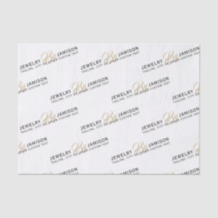 JEWELRY BY Personal Name Brand Business Gold White Tissue Paper