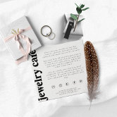 Jewelry Care Instruction Card | 50 Pack | 2 x 3.5 inches Business Card  Size | Jewelry Maker Care Card to Include with Handmade Jewelry Items