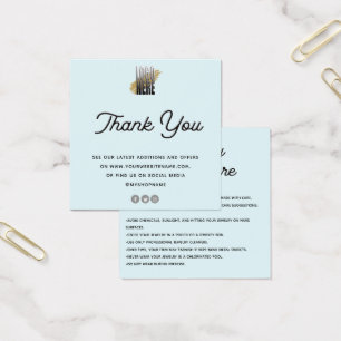 Jewelry Care Card Thank You with logo Blue