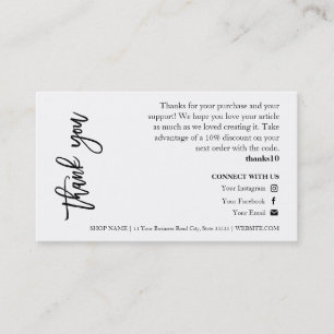 Jewelry Care Chic Script Thank You Card