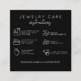 Jewelry Care Instruction Card | 50 Pack | 2 x 3.5 inches Business Card  Size | Jewelry Maker Care Card to Include with Handmade Jewelry Items