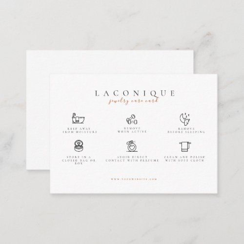  Jewelry Care Instructions  Earring Care Business Card