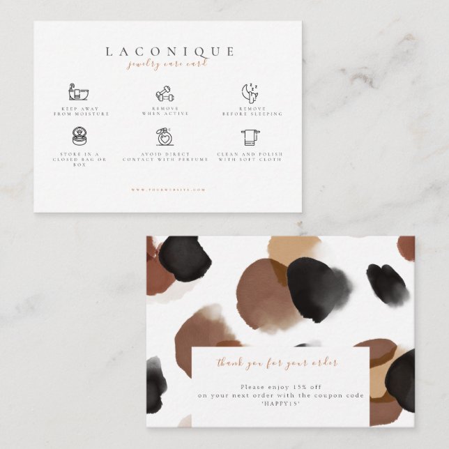  Jewelry Care Instructions | Leopard   Business Card (Front/Back)