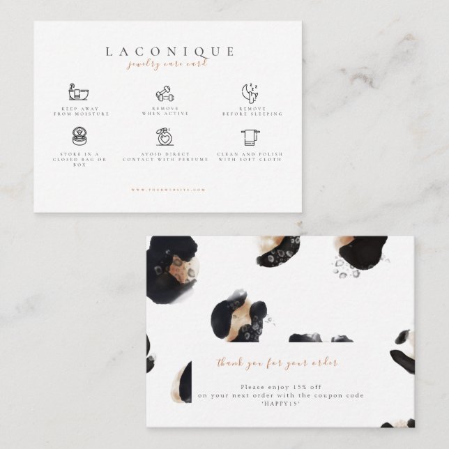  Jewelry Care Instructions | Leopard  Business Card (Front/Back)