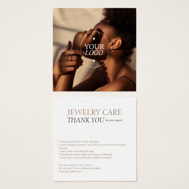 Jewelry Care Logo Photo Card (Front & Back)