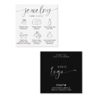 Jewelry Care Thank You Card Elegant Script Black