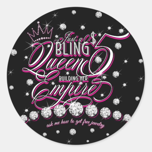 Jewelry Consultant just 5 dollar bling Classic Round Sticker