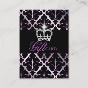 Jewelry Crown Damask Elegant Gift Certificate Purp