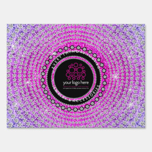 Jewelry Custom Logo Circle Diamonds Glitz Bling Sign