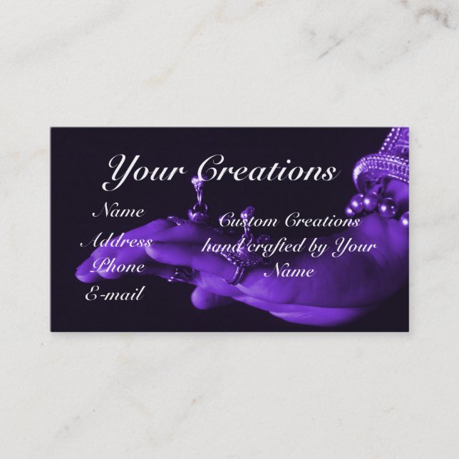 Jewelry customizable business card (Front)