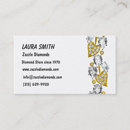 JEWELRY CUSTOMIZABLE BUSINESS CARD - White
