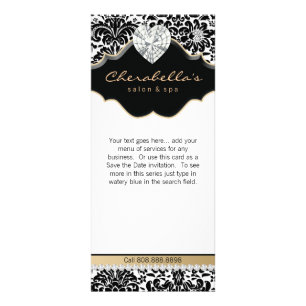 Jewelry Damask Beige Floral Salon Spa Fashion Rack Card
