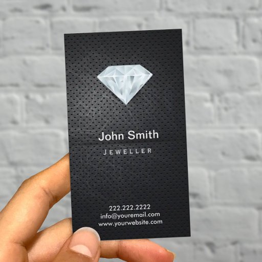 Customizable Pure Diamond Jeweller Dark Metal Business Card