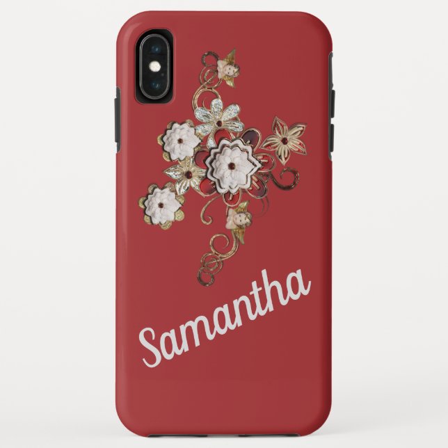 Jewelry Design on Rich Red Background Case-Mate iPhone Case (Back)