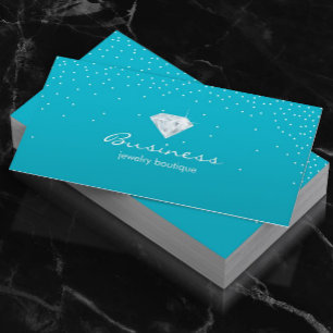 Jewelry Design Turquoise Confetti Bright Diamond Business Card