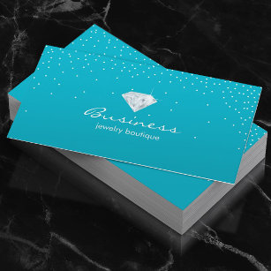 Jewelry Design Turquoise Confetti Bright Diamond Business Card