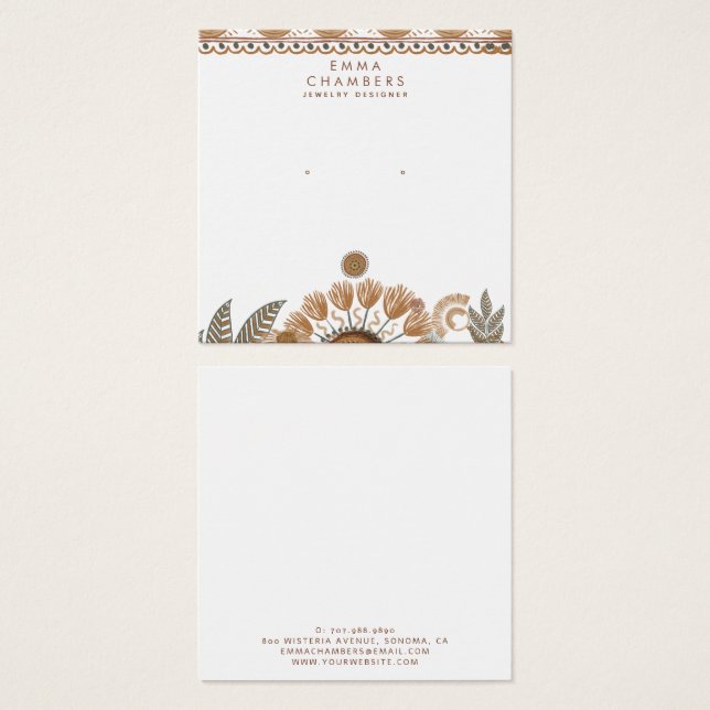 Jewelry Designer Boho Terracotta Earring Display (Front & Back)