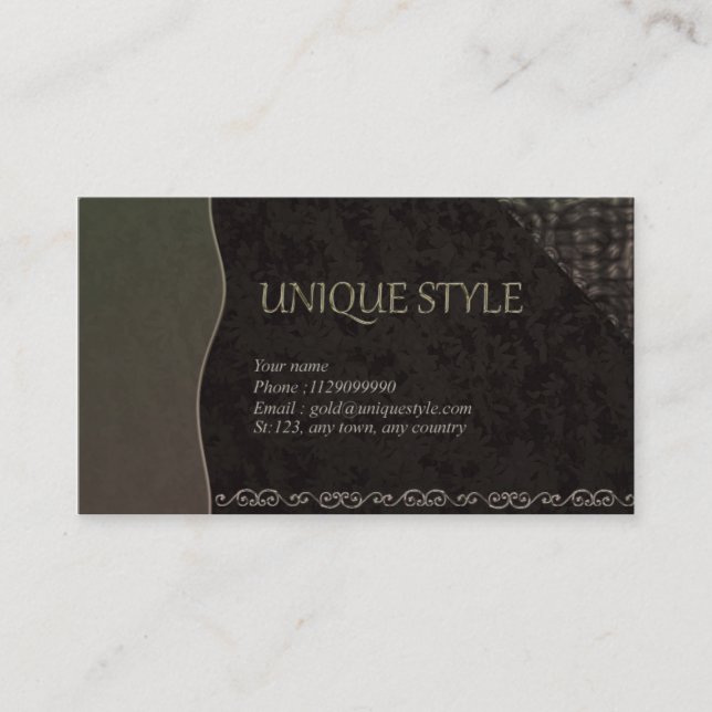 Jewelry designer business card (Front)