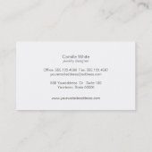 Jewelry Designer Faux Gold Foil Leaves Taupe Business Card (Back)