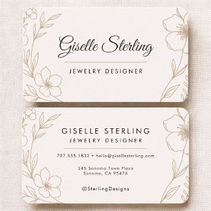 Jewelry Designer Floral Business Card