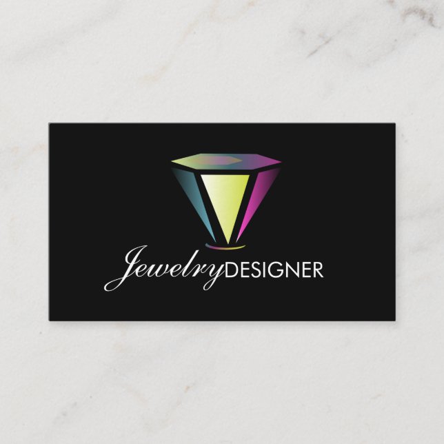 Jewelry Designer Gem Crystal Business Card (Front)