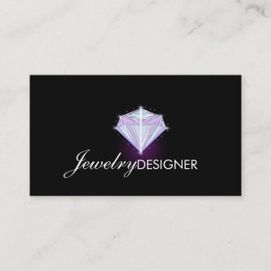 Jewelry Designer Gem Crystal Purple Black Business Card