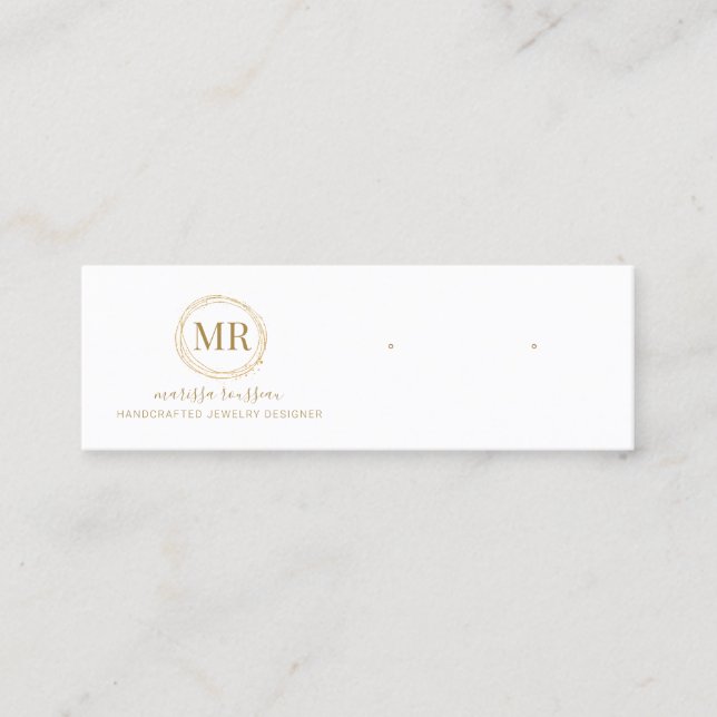 Jewelry Designer Gold Script Display Cards (Front)