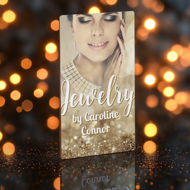 Jewelry Designer Gold Sparkle Luxurious Business Card (Perfect for business)